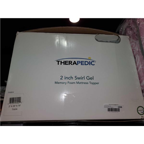 Therapedic 2 inch Swirl Gel Memory foam Mattress Topper 2"x39"x75" Twin