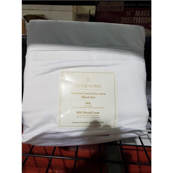 Everhome Pima Cotton 800 Thread Count King Size Sheet Set