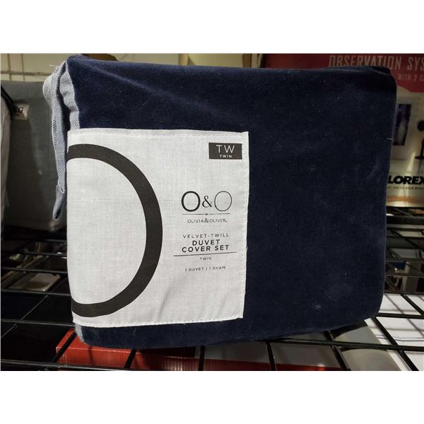 Olivia & Oliver Velvet twill Duvet Cover Set Twin