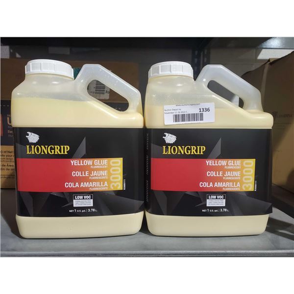 LionGrip Yellow Glue Fluorescent 1 Gal  x 2