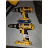 Image 1 : DeWalt DC Heavy Duty XRP 1/2" Cordless Drill /Driver /Hammerdrill 18V LOT of 2 no batteries