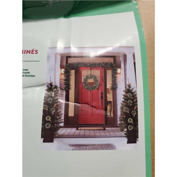 Holiday Living 6pc Pre Lit Tree, Garland, Wreath & Hanger Set