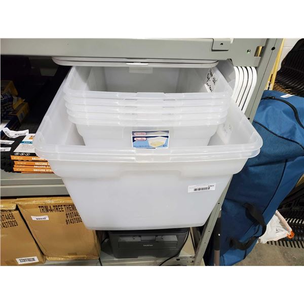 Sterilite  Storage Containers  lot of 5 23 1/2" L x 16 7/8 W x 12 1/4"H and 30"L x 19 1/4" W x 13 3/