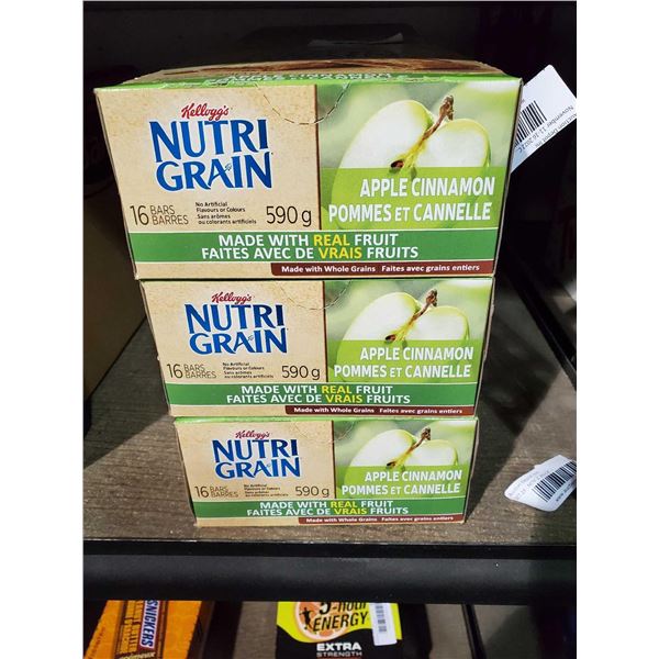 Kellogs Nutri Grain Apple Cinnamon Cereal Bars Case 3x590g
