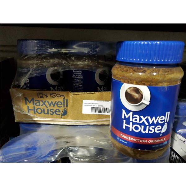 Maxwell house Original Grind Instant Coffee Case Lot 12x150g