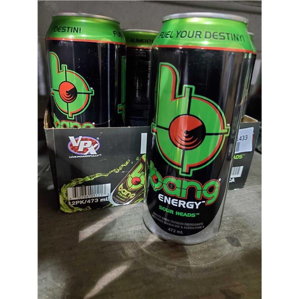 Bang Energy Drink Sour Heads Case lot 12 x 476ml