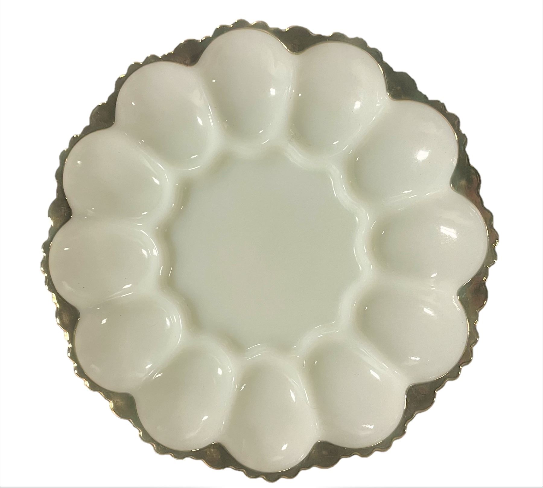 Fire King White Milk Glass Deviled Egg Platter 1950s