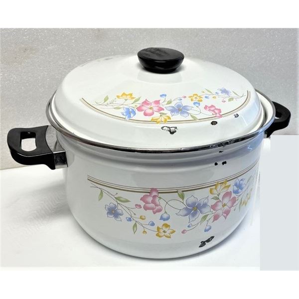 Large Enamel Pot with Lid