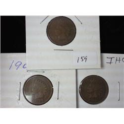 1904, 1905 And 1906 Indian Head Cents