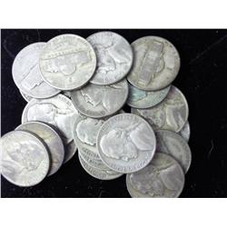 20 Assorted Jefferson War Nickels (35% Silver)