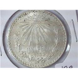 1933 Mexico Peso (.720 Silver)