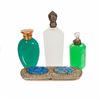 Image 1 : Three Glass Scent Bottles, and Repousse Spectacles Case.