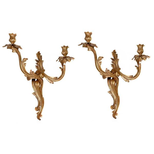 Pair of Brass Candle Sconces.