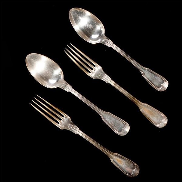 Set of 24 French Silver-plated Serving Pieces.