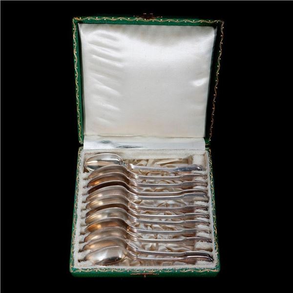 Set of Twelve French Silver-plated Teaspoons.