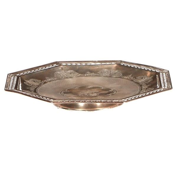 Chased Sterling Octagonal Platter.