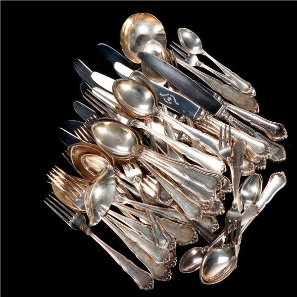 Set of 91 Danish Sterling Flatware/Serving Pieces.
