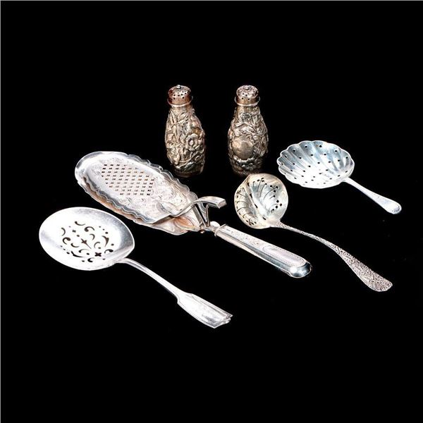 Silver Serving Pieces and Salt and Pepper.