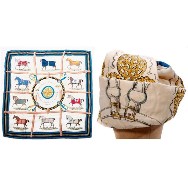 Hermes Paris/Lord & Taylor Silk Turban, with a Scarf.