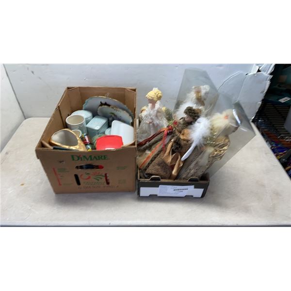 2 BOXES OF COLLECTIBLE DOLLS AND PORCELAIN