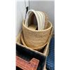 Image 3 : LOT OF WICKER AND WOVEN BASKETS, HAMPERS, TRAYS, PLANTERS