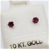 Image 2 : 10KT. WHITE GOLD 3MM NATURAL ENHANCED RUBY STUD EARRINGS, 0.28CTS, W/A $495.00