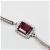 Image 1 : STERLING SILVER 7.8MM X 5.9MM NATURAL ENHANCED RUBY (2.3CTS) & CZ BRACELET, W/A $815.00