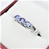 Image 2 : STERLING SILVER NATURAL TANZANITE RING, 3 TANZANITE (0.45CTS), W/A $670.00, SIZE 7