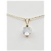 Image 1 : 10KT. YELLOW GOLD 6.2MM X 6MM NATURAL MOONSTONE (0.50CTS) HEART PENDANT WITH STERLING SILVER CHAIN, 