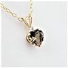 Image 1 : 10KT. YELLOW GOLD 5.6MM X 6MM NATURAL SMOKY QUARTZ (0.45CTS) & MOONSTONE HEART PENDANT WITH STERLING