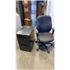 Image 1 : GAS LIFT OFFICE CHAIR AND 2 DRAWER FILING CABINET