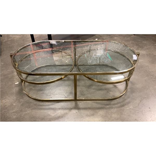 BRASS GLASS TOP COFFEE TABLE