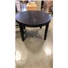 Image 8 : ROUND BALCK DINING TABLE WITH JACKNIFE LEAF AND 4 CHAIRS