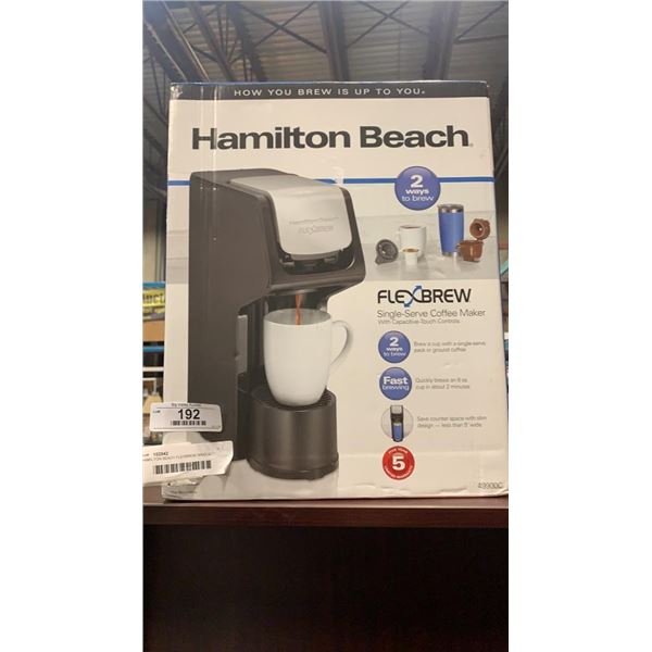 HAMILTON BEACH FLEXBREW SINGLE SERVE COFFEE MAKER - TESTED WORKING, RETAIL $84