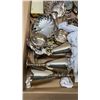 Image 2 : BOX OF SPANISH BRASS AND YUGOSLAVIAN SILVER PLATE