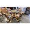 Image 1 : GLASSTOP RATTAN DINING TABLE WITH 4 CHAIRS