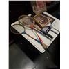 Image 2 : NEW BRISTLE DARTBOARD WITH VINTAGE RACKETS AND HAT COLLECTION