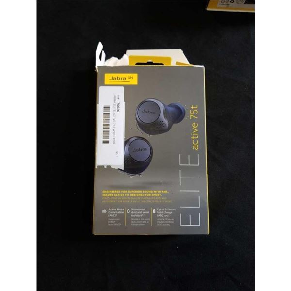 JABRA ELITE ACTIVE 75T WIRELESS EARBUDS - TESTED WORKING, RETAIL $189