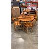 Image 1 : DINING TABLE WITH 2 LEAVES AND 5 TUB STYLE ARM CHAIRS