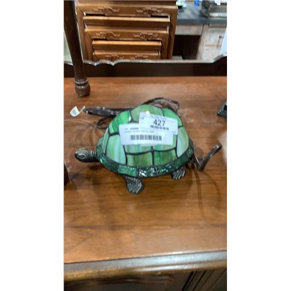 LEADED GLASS TURTLE LAMP