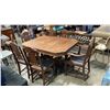 Image 1 : ANTIQUE DINING TABLE WITH LEAF AND 6 CHAIRS
