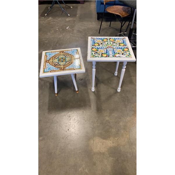 2 TILE TOP ENDTABLES