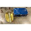 Image 1 : BLUE METAL TRUNK AND BRASS LOG HOLDER