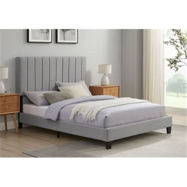 AS NEW LINON LIORE FULL SIZE STONE BED FRAME, RETAIL $399