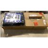 Image 1 : BLACK TV FLOOR STAND, BLACK 65-70 INCH FLAT SCREEN TV COVER PROTECTOR AND SILVER UNIVERSAL PRICACY P