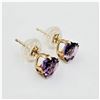 Image 3 : 10KT. YELLOW GOLD 5MM NATURAL AMETHYST EARRINGS, 0.88CTS, W/A $375.00