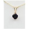 Image 1 : 10KT. YELLOW GOLD 5MM NATURAL AMETHYST (0.88CTS) & WHITE SAPPHIRE HEART PENDANT WITH STERLING SILVER