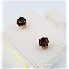 Image 2 : 14KT. YELLOW GOLD 3.9MM X 3.8MM NATURAL GARNET EARRINGS, 0.66CTS, W/A $680.00