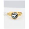 Image 1 : STERLING SILVER YELLOW GOLD TONE PLATED 6.45MM BEZEL SET NATURAL BLUE TOPAZ TOPAZ RING, 1.25CTS, W/A
