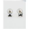 Image 1 : 14KT. WHITE GOLD 3MM X 3MM NATURAL AQUAMARINE EARRINGS, 0.26CTS, W/A $465.00